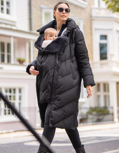 Women Seraphine Coats & Jackets Long Black Maternity & Babywearing Puffer Coat