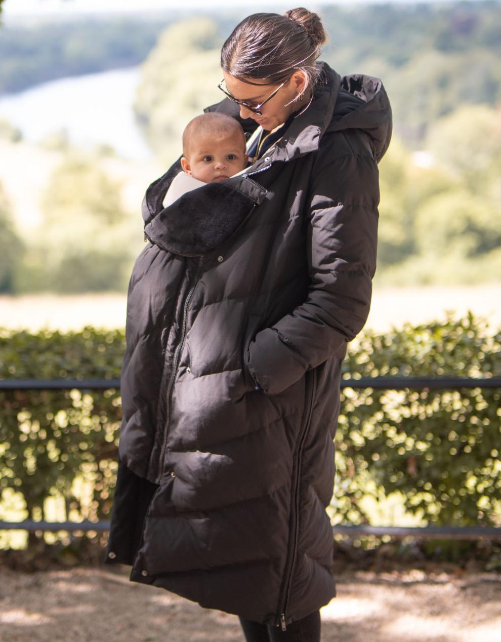 Women Seraphine Coats & Jackets Long Black Maternity & Babywearing Puffer Coat
