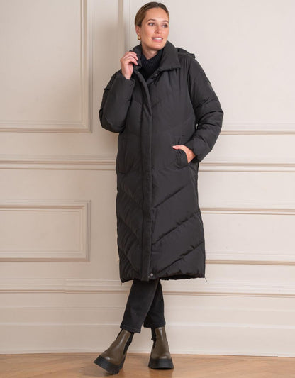 Women Seraphine Coats & Jackets Long Black Maternity & Babywearing Puffer Coat