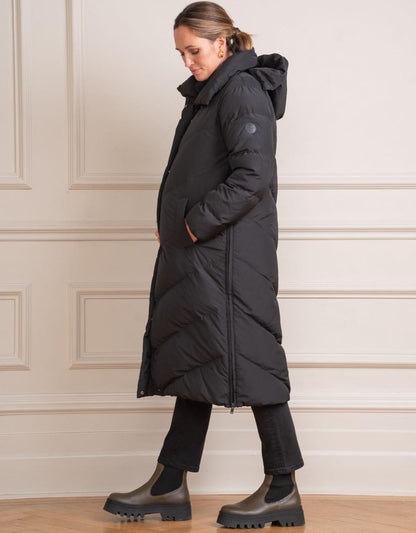 Women Seraphine Coats & Jackets Long Black Maternity & Babywearing Puffer Coat