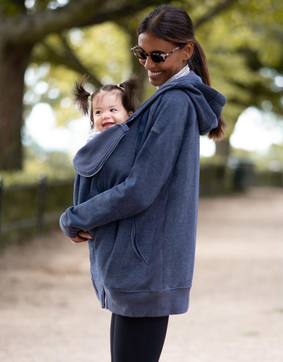 Women Seraphine Coats & Jackets Navy Blue 3 In 1 Maternity Hoodie