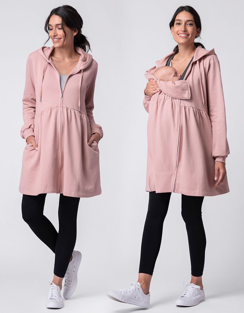 Women Seraphine Coats & Jackets Pink 3 In 1 Maternity & Babywearing Hoodie Tunic