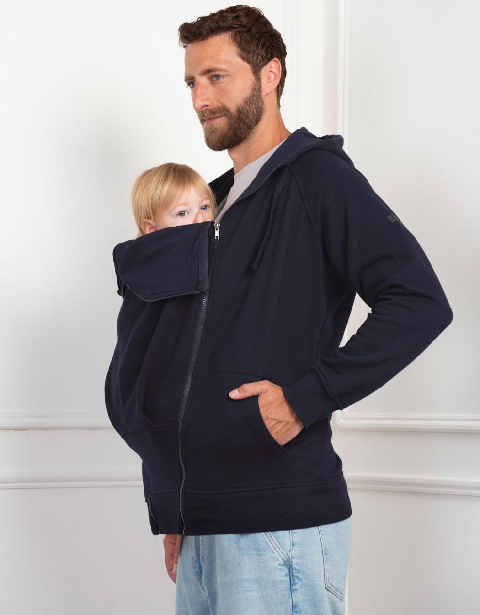 Women Seraphine Coats & Jackets Navy Blue Men's Babywearing Hoodie