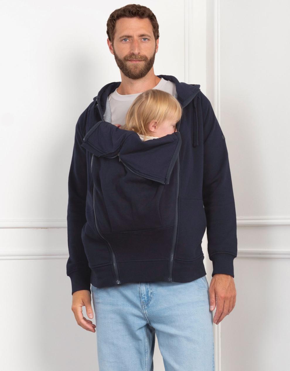 Women Seraphine Coats & Jackets Navy Blue Men's Babywearing Hoodie