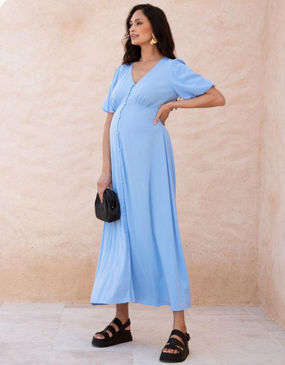 Women Seraphine Dresses Button-through V Neck Maternity And Nursing Dress