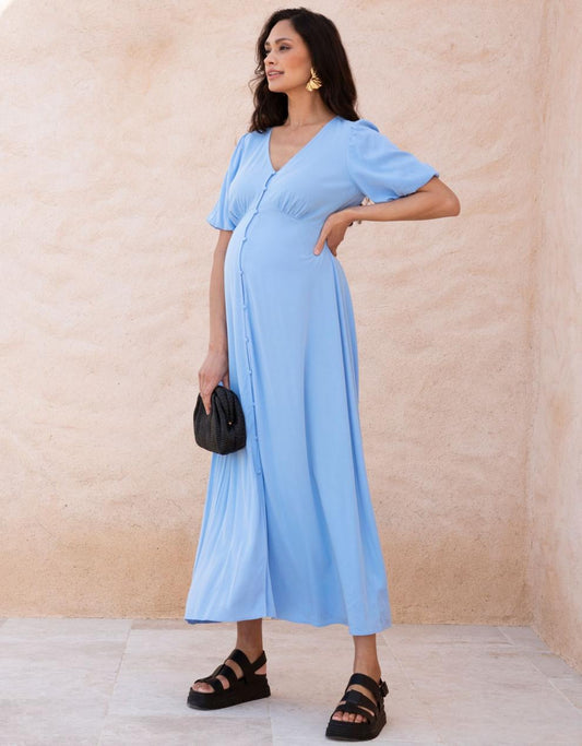 Women Seraphine Dresses Button-through V Neck Maternity And Nursing Dress