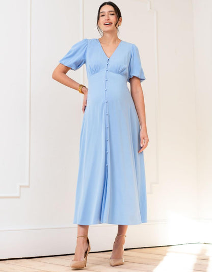 Women Seraphine Dresses Button-through V Neck Maternity And Nursing Dress