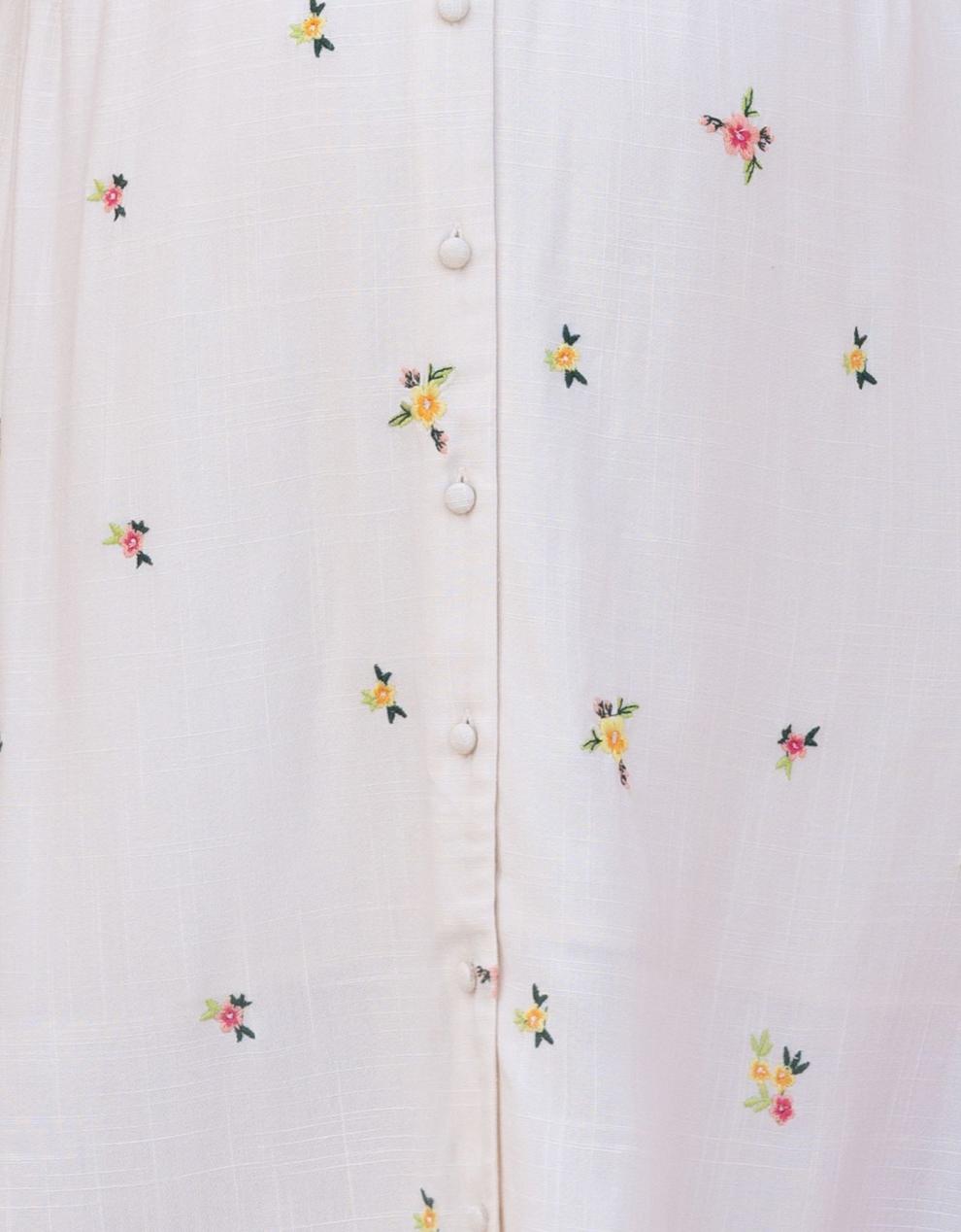 Women Seraphine Dresses Embroidered Button-Down Midi Maternity-To-Nursing Dress