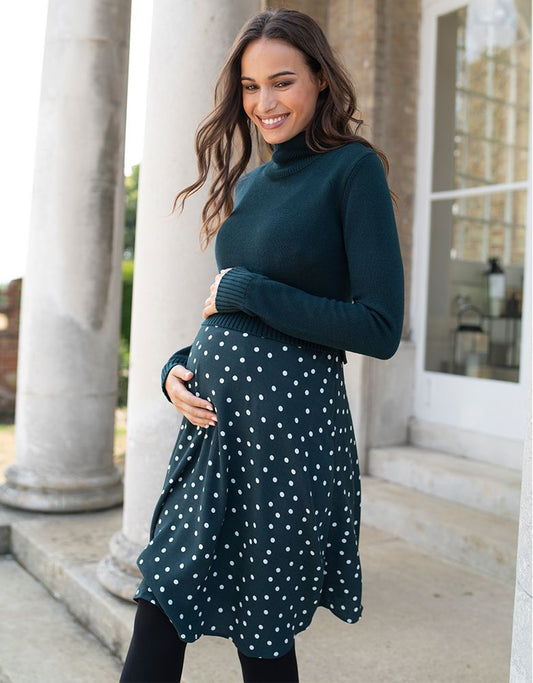 Women Seraphine Dresses Green Polka Dot 2 In 1 Maternity & Nursing Dress