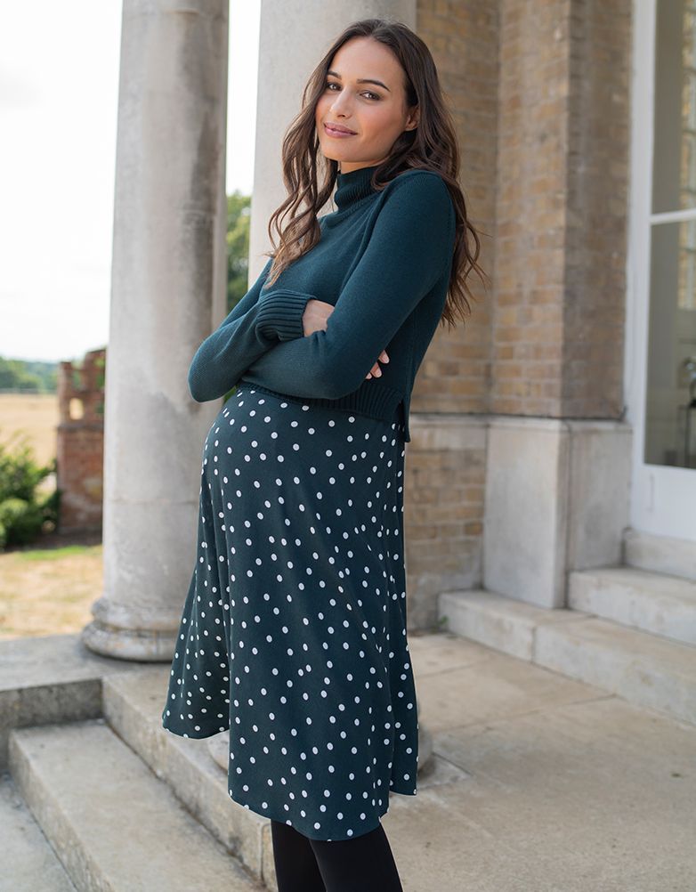 Women Seraphine Dresses Green Polka Dot 2 In 1 Maternity & Nursing Dress