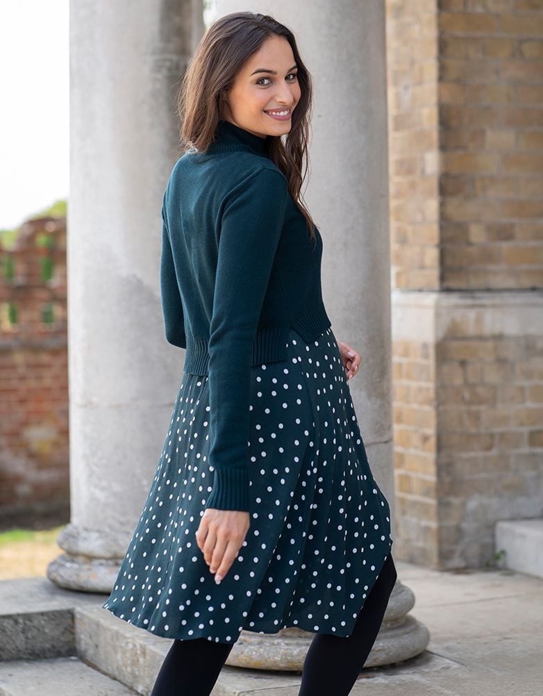 Women Seraphine Dresses Green Polka Dot 2 In 1 Maternity & Nursing Dress