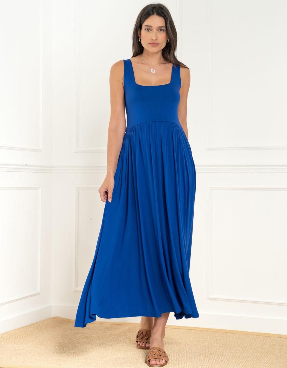 Women Seraphine Dresses Jersey Bamboo Strap Midi Maternity Dress