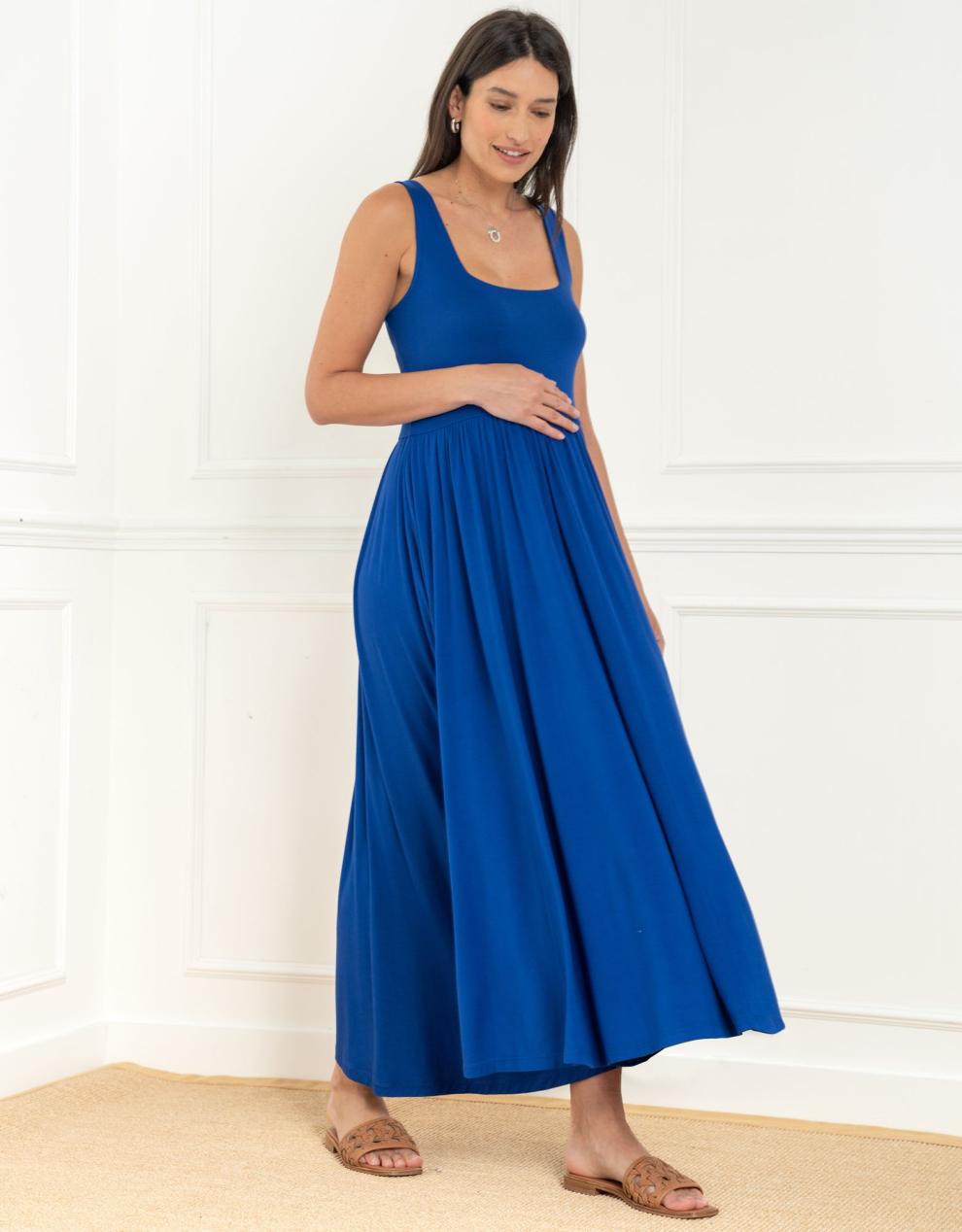 Women Seraphine Dresses Jersey Bamboo Strap Midi Maternity Dress