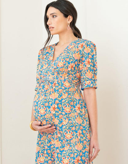 Women Seraphine Dresses Pleat Detail A-Line Maxi Maternity Dress