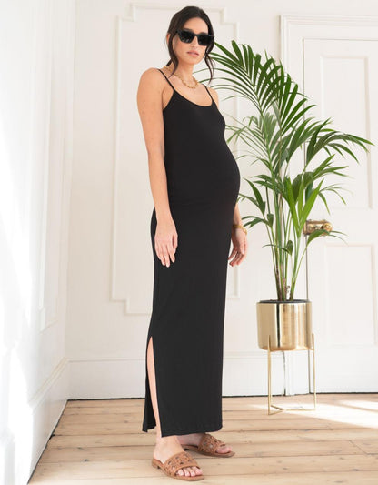 Women Seraphine Dresses Ribbed Jersey Cami Maxi Maternity Dress