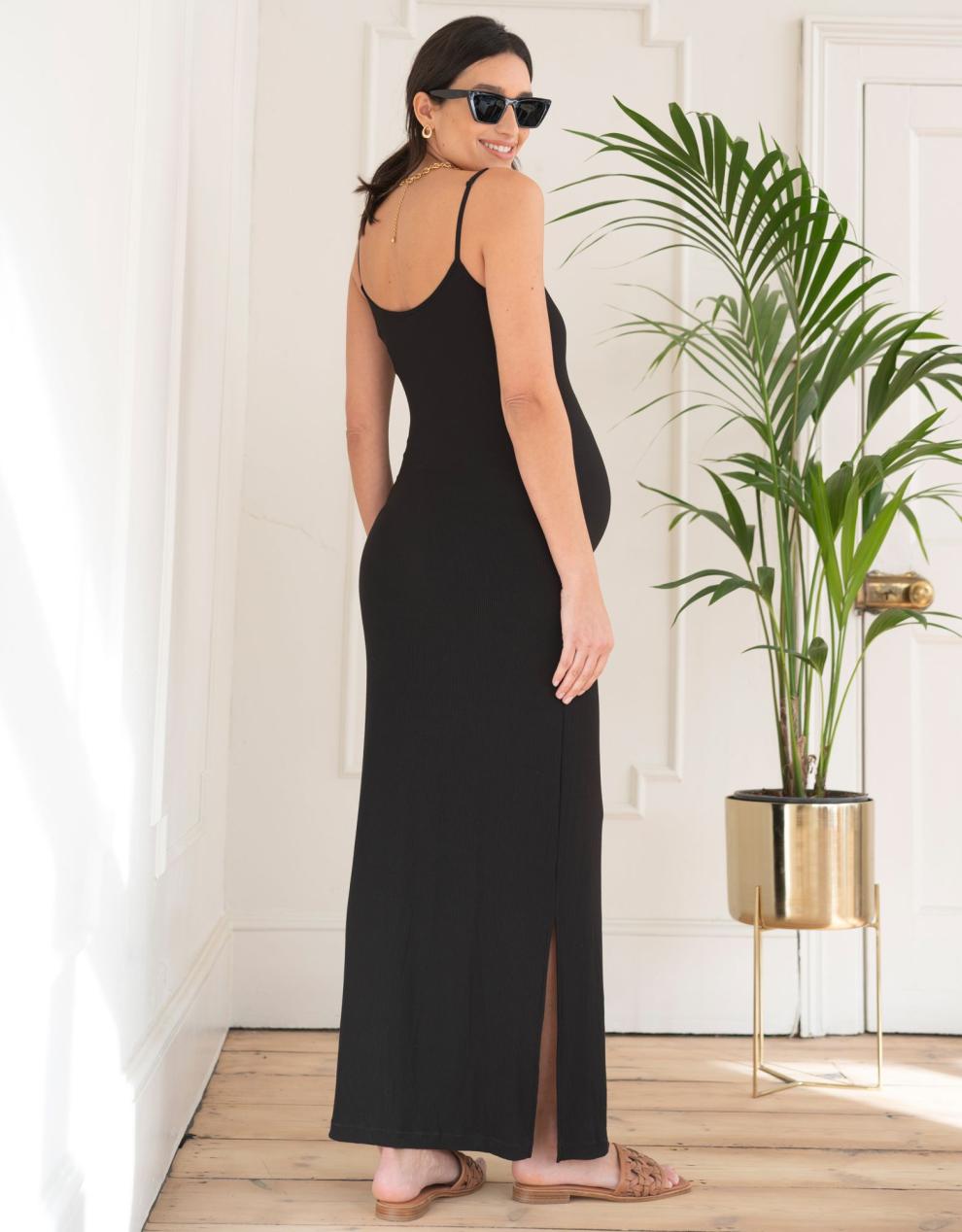 Women Seraphine Dresses Ribbed Jersey Cami Maxi Maternity Dress