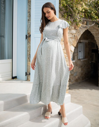 Women Seraphine Dresses Sage Maternity & Nursing Midi Dress