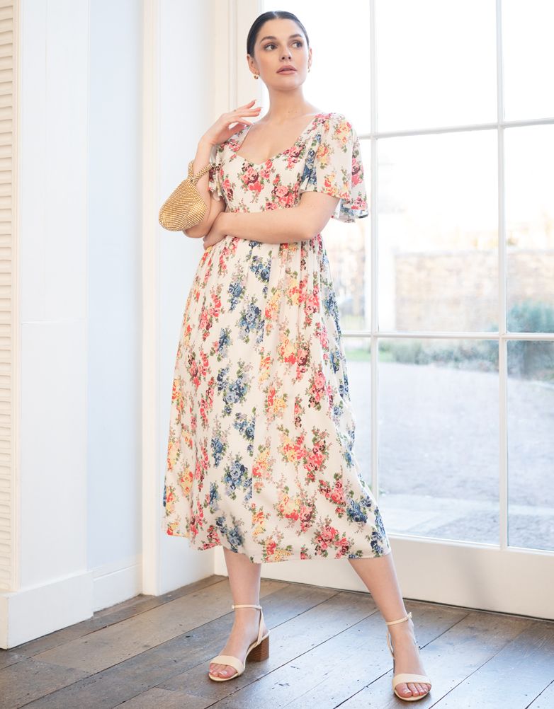 Women Seraphine Dresses Vintage Floral Maternity & Nursing Dress
