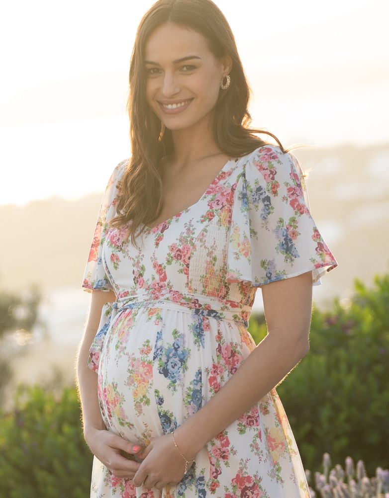 Women Seraphine Dresses Vintage Floral Maternity & Nursing Dress