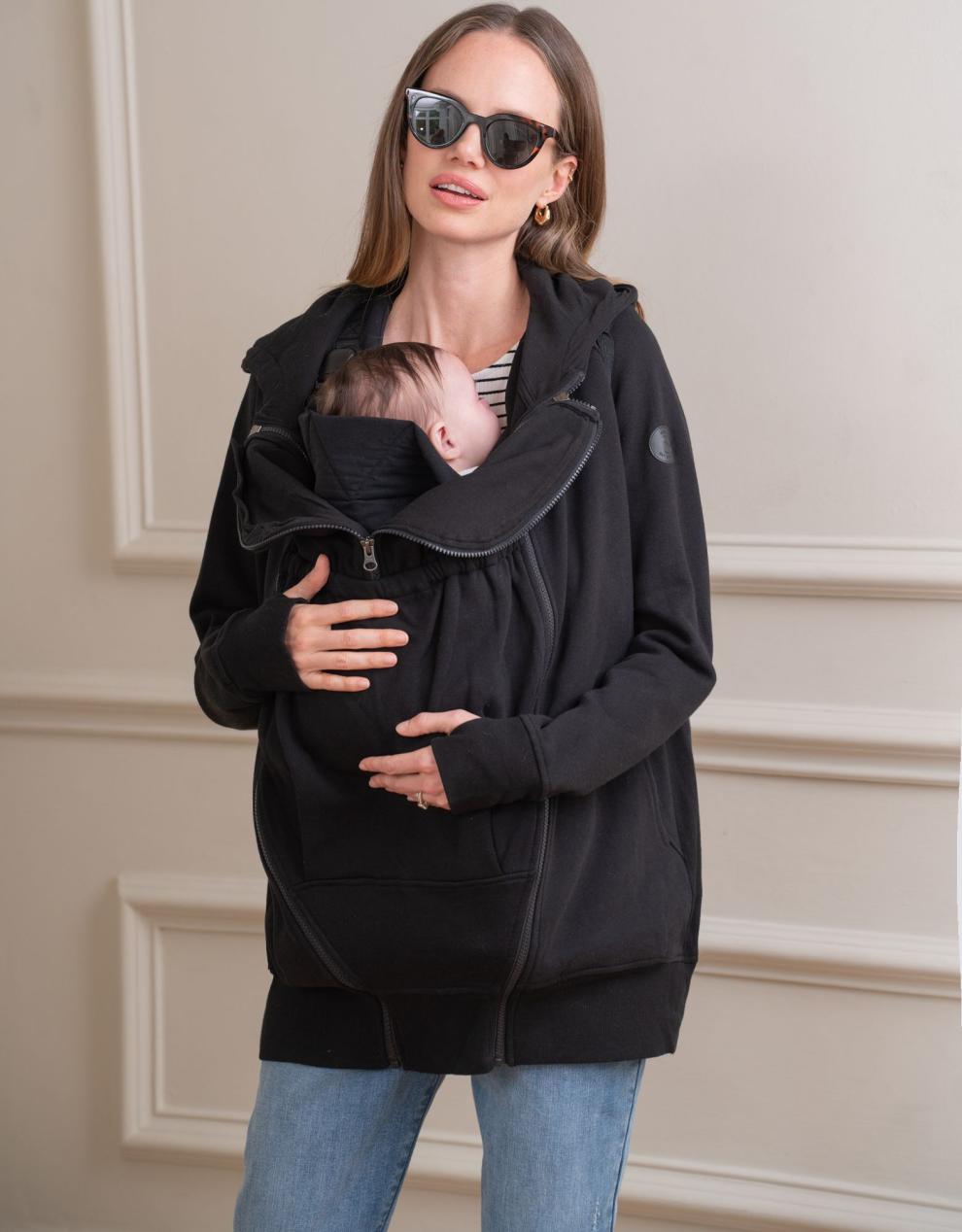 Women Seraphine Essentials Black 3 In 1 Maternity Hoodie