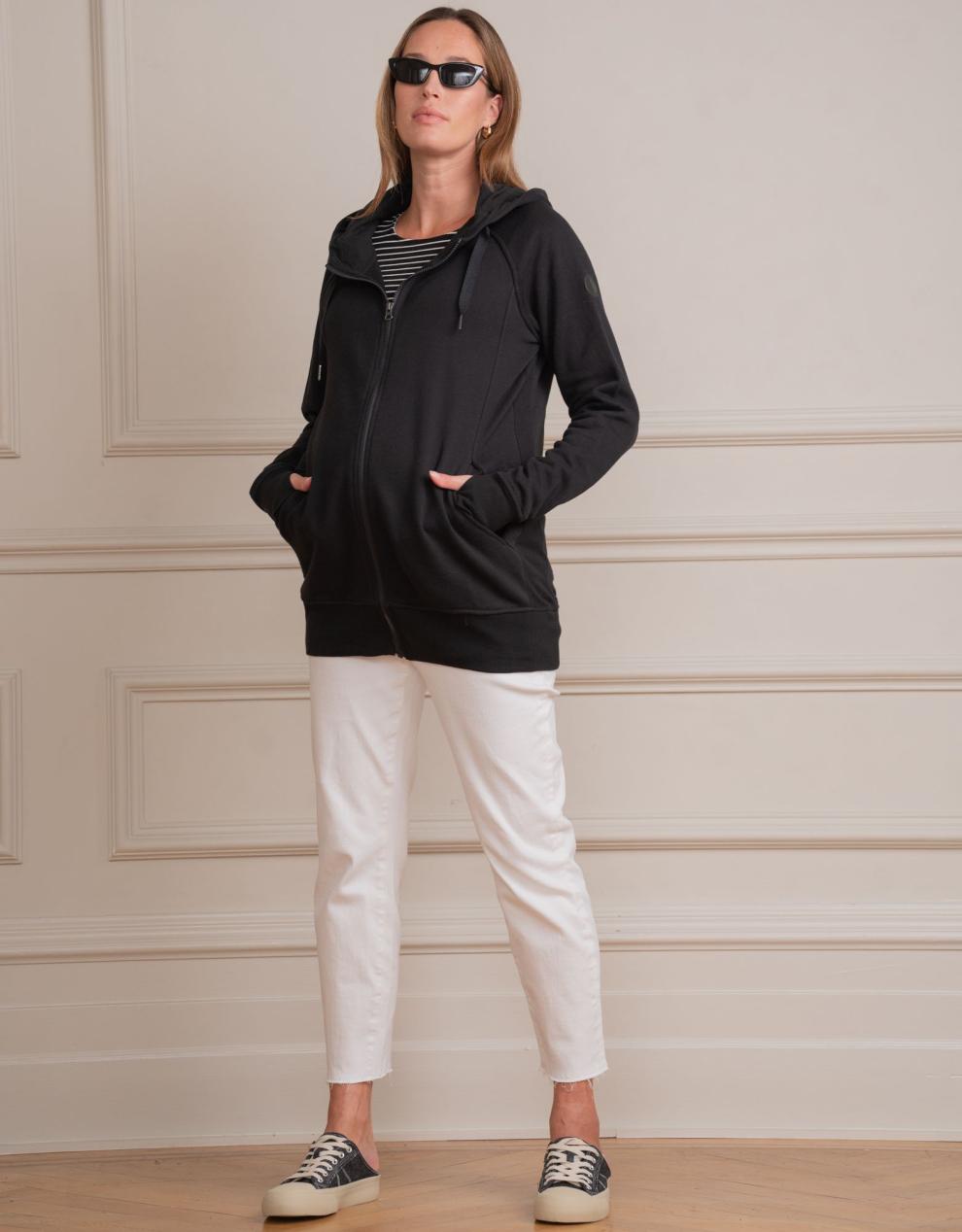 Women Seraphine Essentials Black 3 In 1 Maternity Hoodie