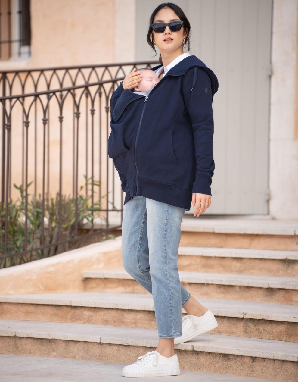Women Seraphine Essentials Dark Blue 3 In 1 Maternity Hoodie