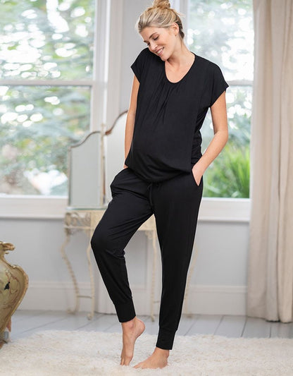 Women Seraphine Essentials Soft Black Maternity & Nursing Loungewear