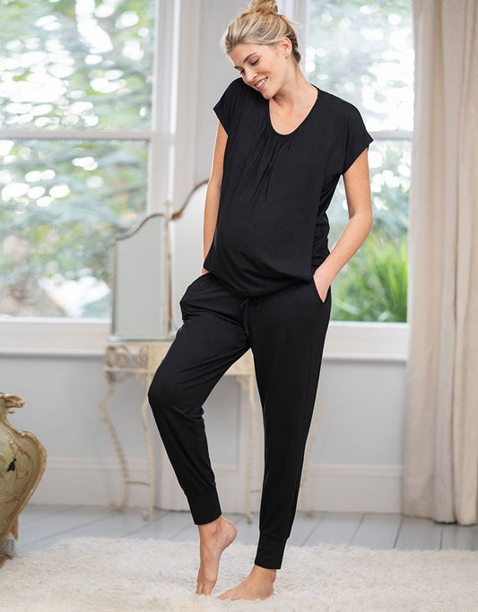 Women Seraphine Essentials Soft Black Maternity & Nursing Loungewear