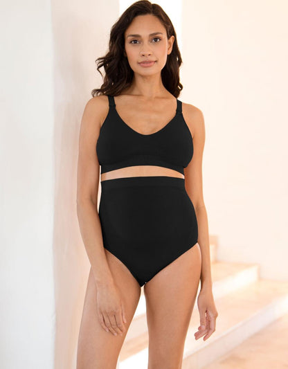 Women Seraphine Essentials Twin Pack Bamboo Over Bump Maternity Briefs - Black