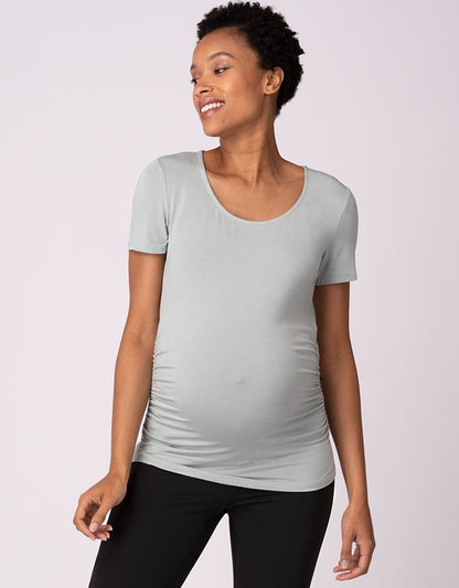 Women Seraphine Essentials Twin Pack Maternity T-Shirts - Sage & White