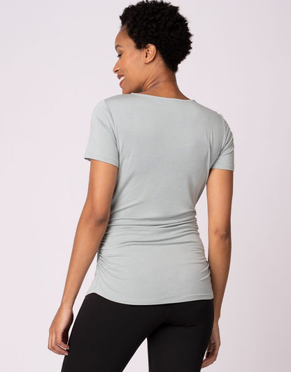 Women Seraphine Essentials Twin Pack Maternity T-Shirts - Sage & White