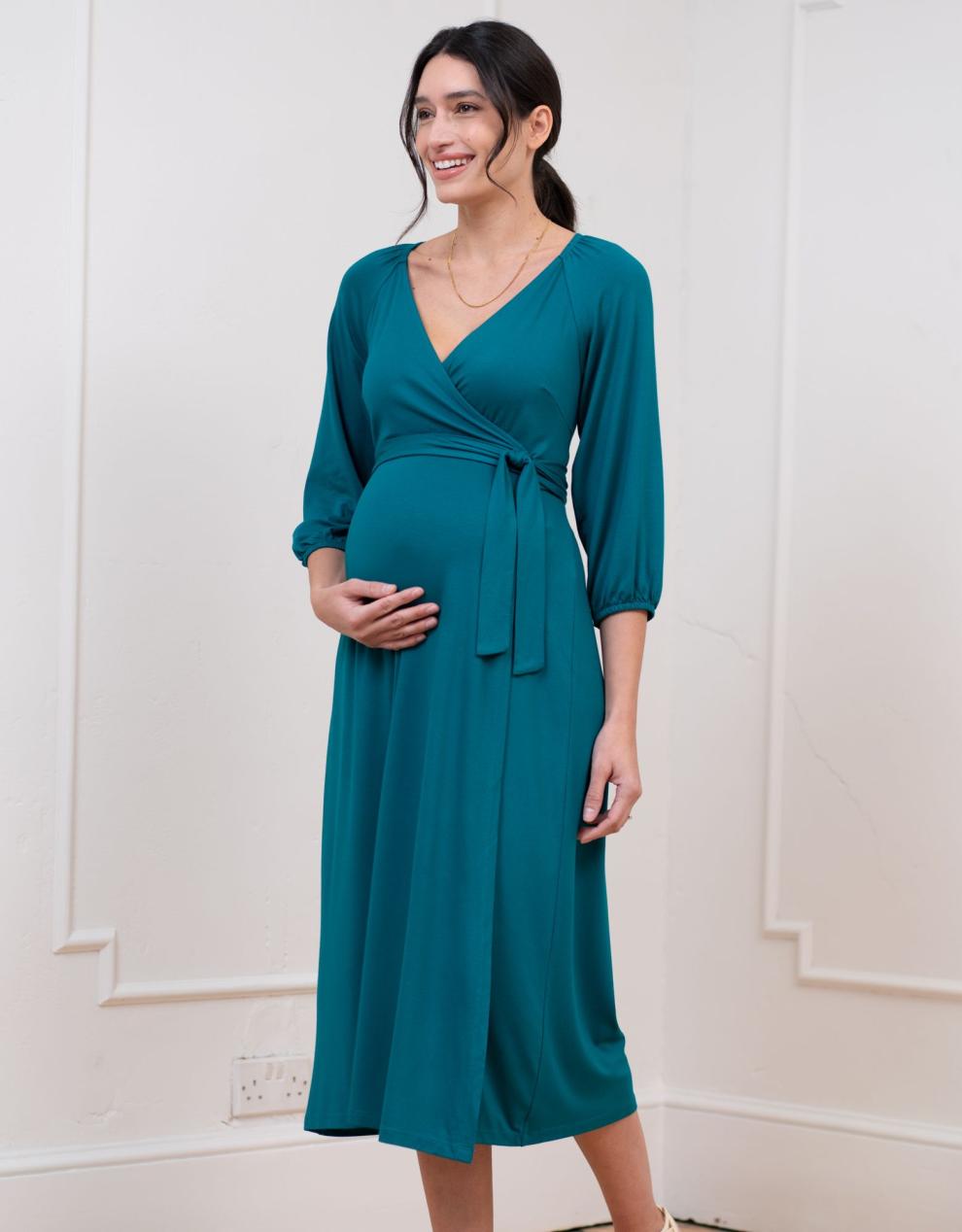 Women Seraphine Formal Dresses Jersey Wrap Maternity-To-Nursing Dress