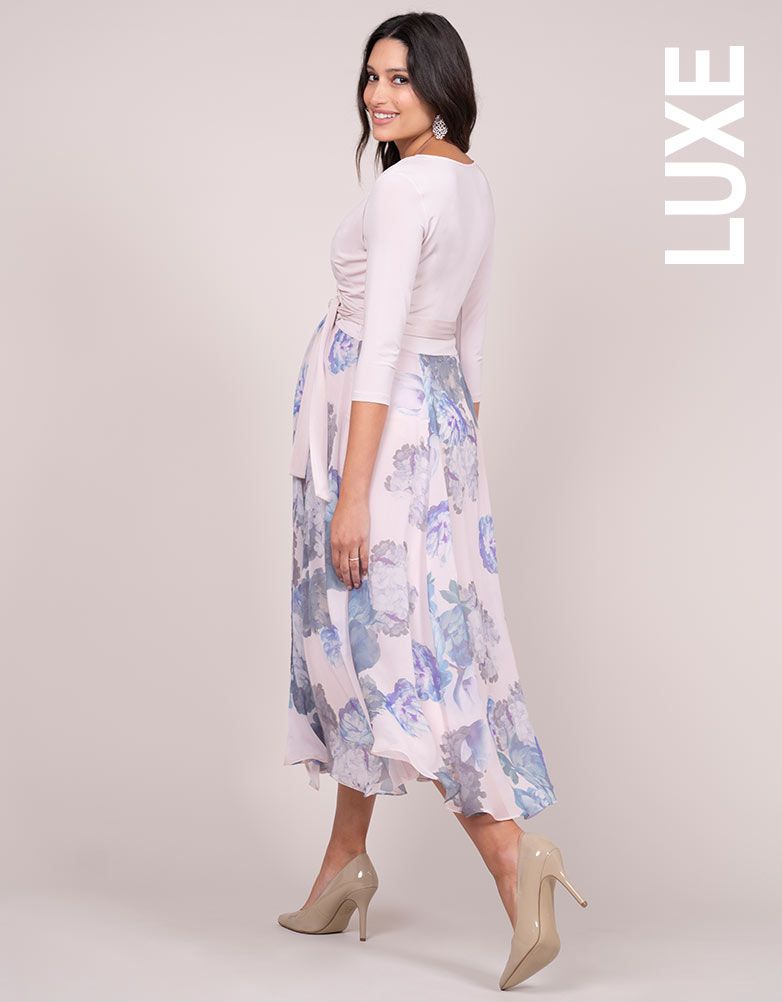 Women Seraphine Formal Dresses Pastel Floral Wrap Midi Maternity Dress