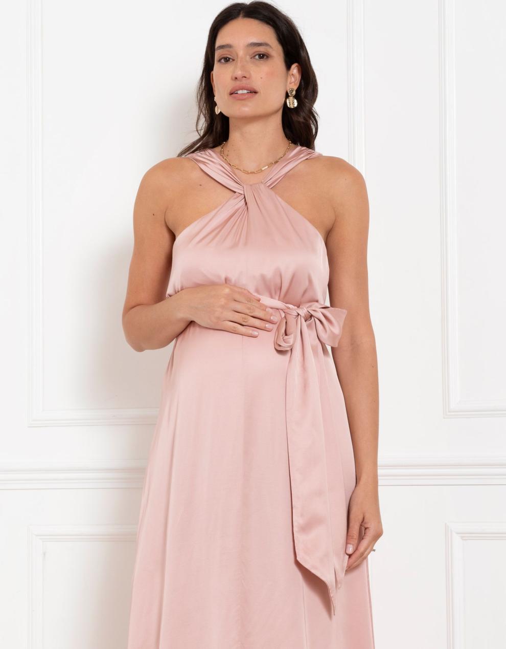 Women Seraphine Formal Dresses Reversible Halter Neck A-Line Maternity Dress