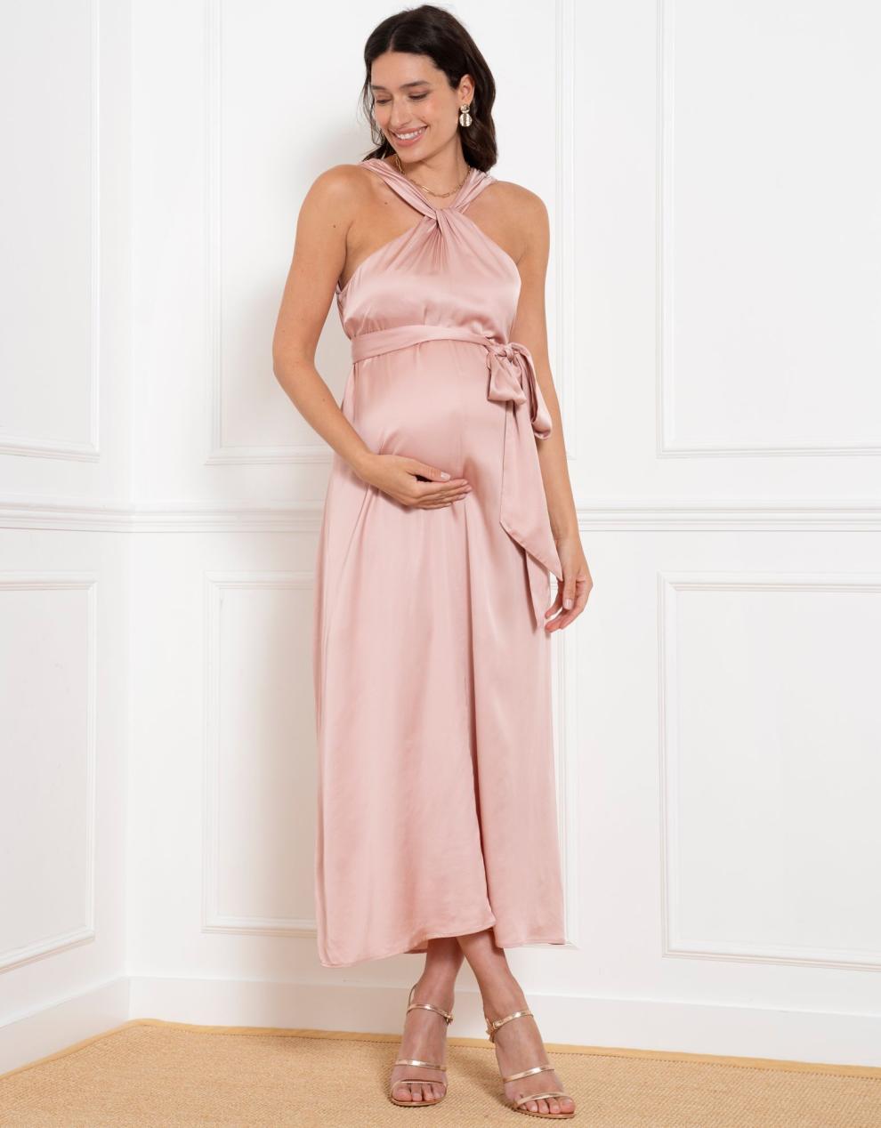 Women Seraphine Formal Dresses Reversible Halter Neck A-Line Maternity Dress