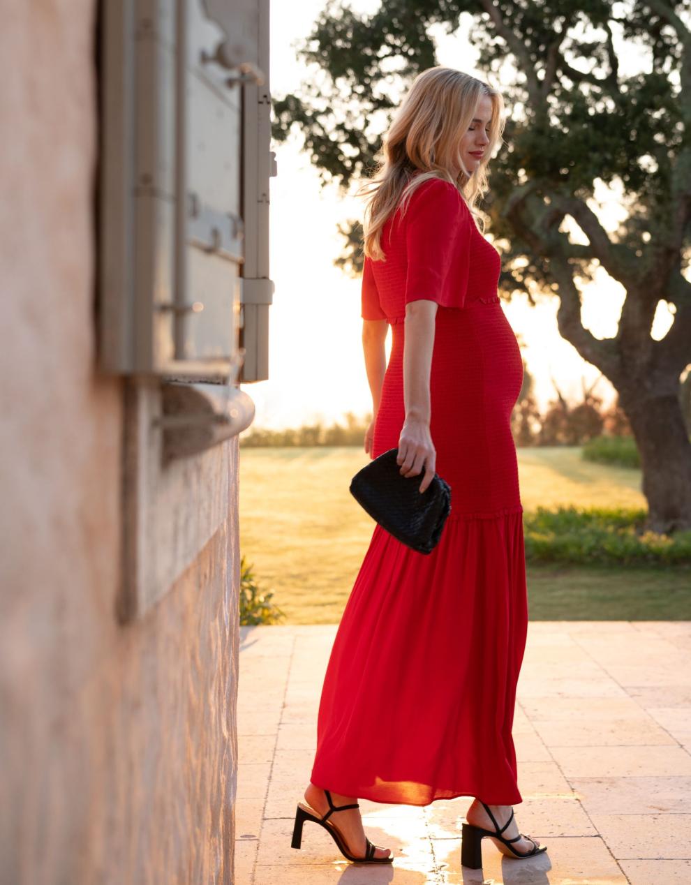 Women Seraphine Formal Dresses Shirred Maxi Maternity-To-Nursing Dress