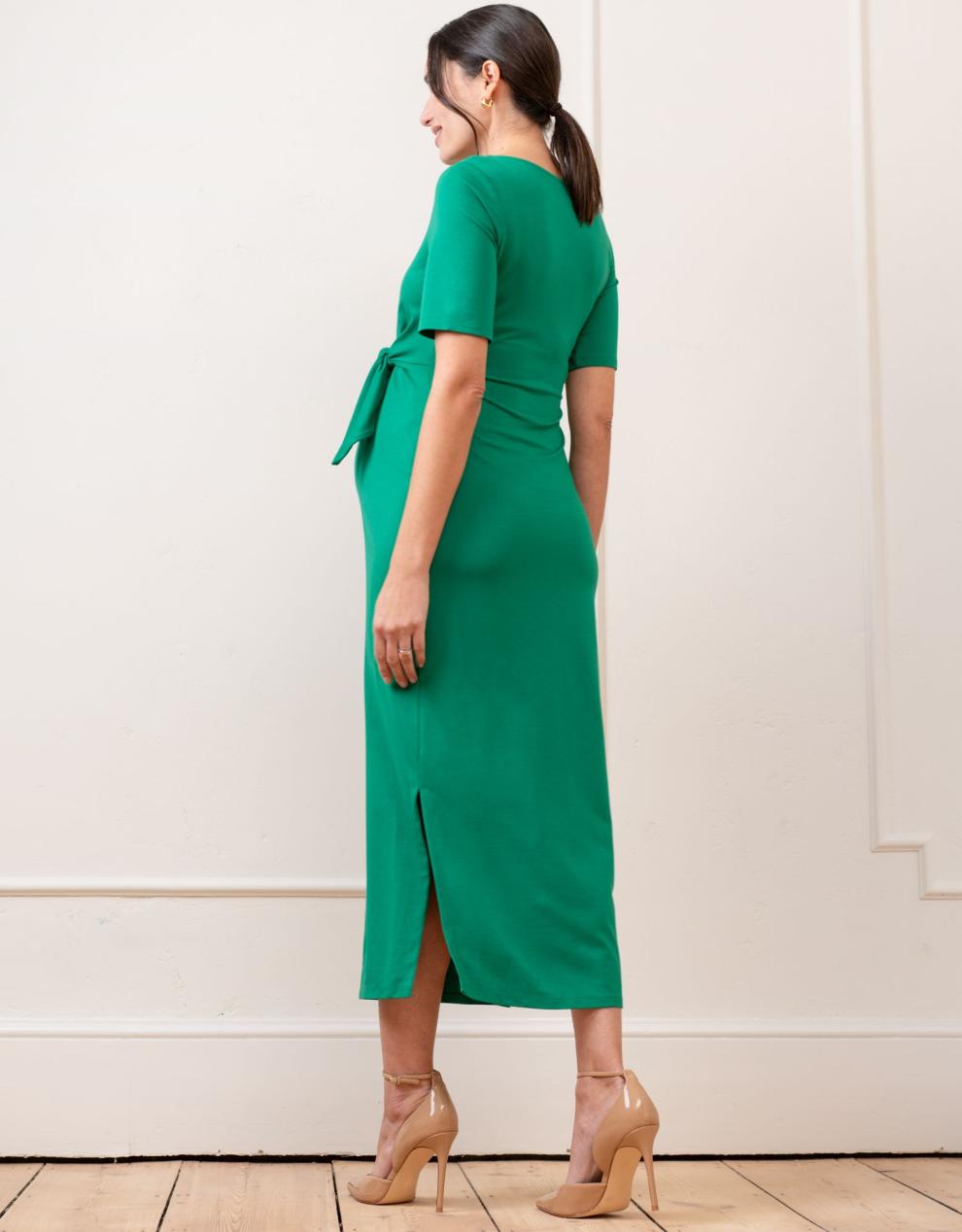Women Seraphine Formal Dresses Tie-Front Ponte Roma Jersey Maternity Dress