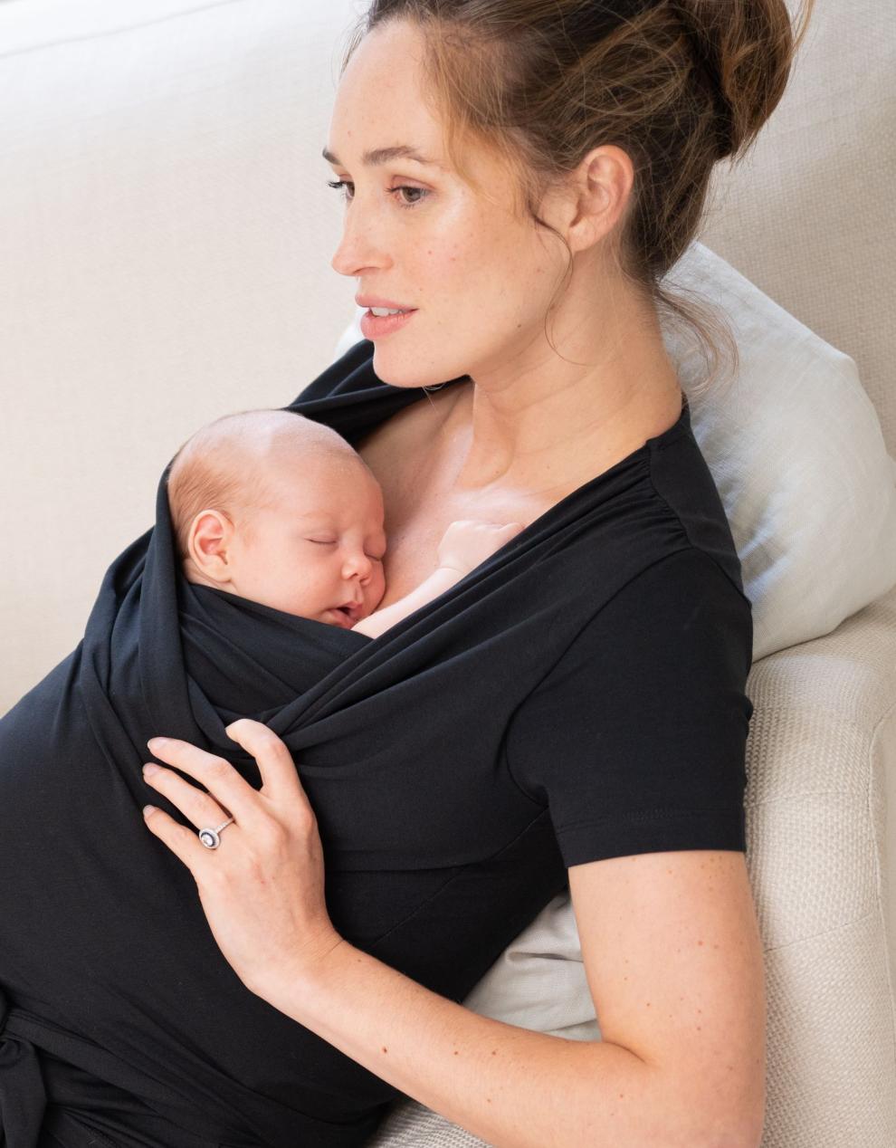 Women Seraphine Hoodies & Tops Black Cotton Short-Sleeve Skin To Skin Top