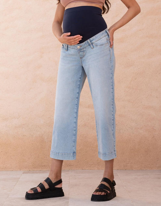 Women Seraphine Jeans Cropped Straight Wide-Leg Maternity Jeans
