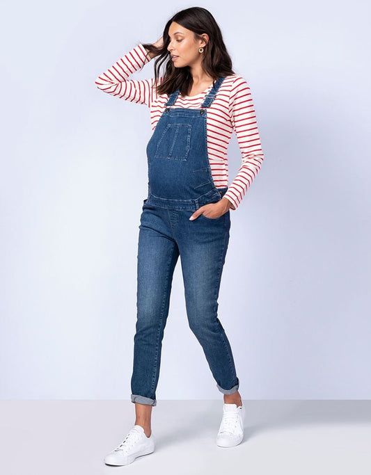 Women Seraphine Jeans Denim Maternity Overalls