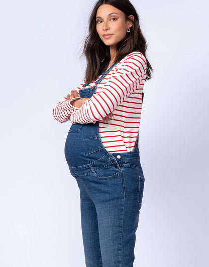 Women Seraphine Jeans Denim Maternity Overalls