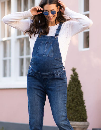 Women Seraphine Jeans Denim Maternity Overalls