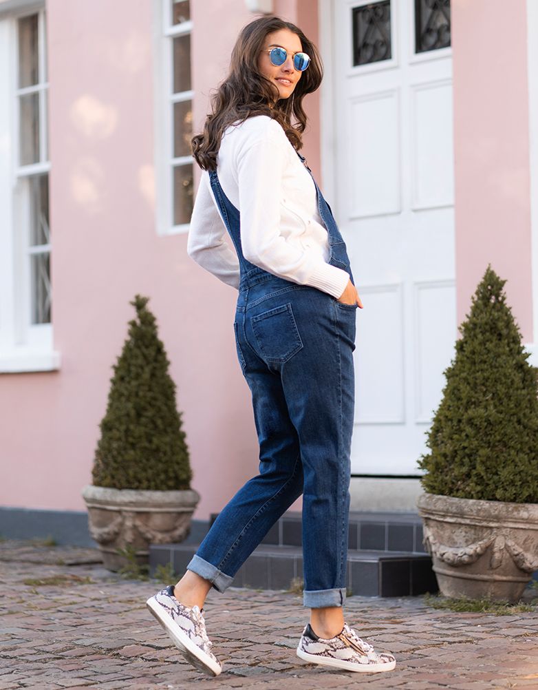 Women Seraphine Jeans Denim Maternity Overalls