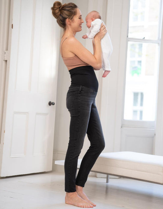 Women Seraphine Jeans Organic Black Post Maternity Shaping Jeans