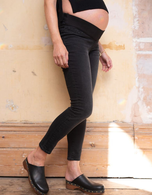Women Seraphine Jeans Organic Black Under Bump Skinny Maternity Jeans