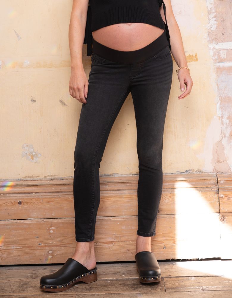Women Seraphine Jeans Organic Black Under Bump Skinny Maternity Jeans