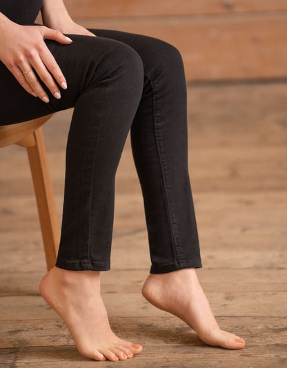 Women Seraphine Jeans Organic Cotton Over Bump Black Maternity Jeans