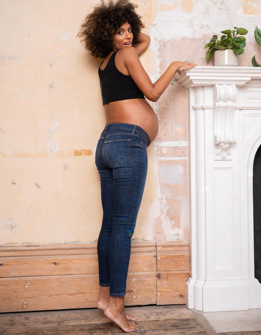 Women Seraphine Jeans Organic Indigo Under Bump Skinny Maternity Jeans