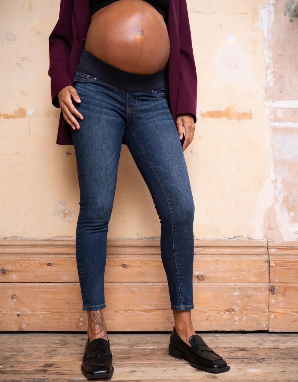 Women Seraphine Jeans Organic Indigo Under Bump Skinny Maternity Jeans