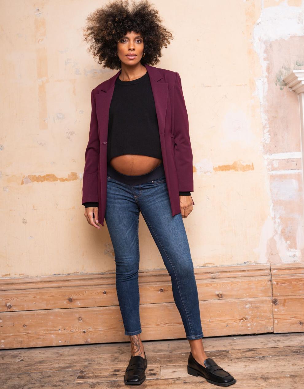 Women Seraphine Jeans Organic Indigo Under Bump Skinny Maternity Jeans
